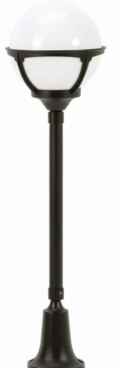 Vintage Wegeleuchte Schwarz Weiß 77cm IP44 Kugel Schirm