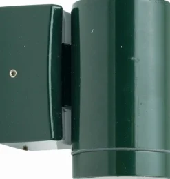 Wand Außenleuchte Echt-Messing H: 10 cm IP64 Grün GU10