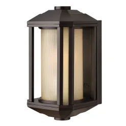 Wand Außenleuchte klein H: 29,2 cm Alu Glas E27 IP44 Retro