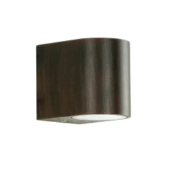 Wandlampe AALBORG außen Down Strahler Braun Antik