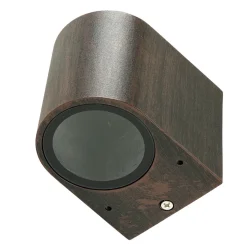 Wandlampe AALBORG außen Down Strahler Braun Antik