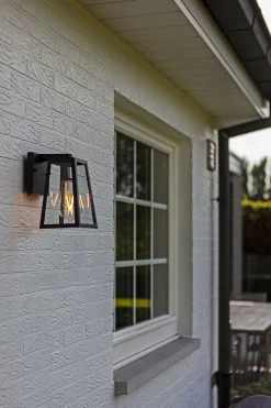 Wandlampe Aluminium Glas E27 IP44 H:21,6 cm Laterne