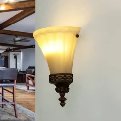 Wandlampe ANABELL 1 Braun Landhaus Lampe Blendarm