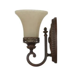 Wandlampe ANABELL 1 in Braun B:16cm Landhaus Lampe