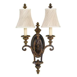 Wandlampe ANABELL 1 Walnuss 2xE27 Landhaus Lampe