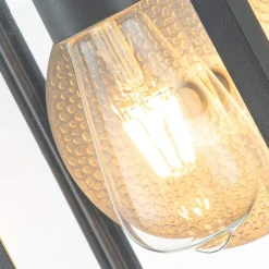 Wandlampe außen Aluminium Glas H: 30,5 cm IP44 E27 Grau