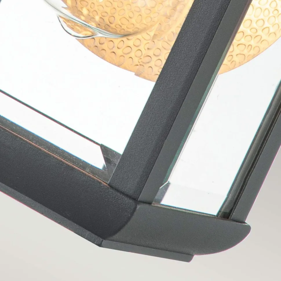 Wandlampe außen Aluminium Glas H: 30,5 cm IP44 E27 Grau