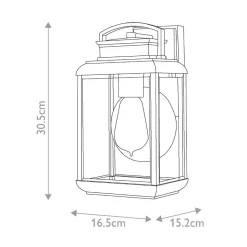 Wandlampe außen Aluminium Glas H: 30,5 cm IP44 E27 Grau
