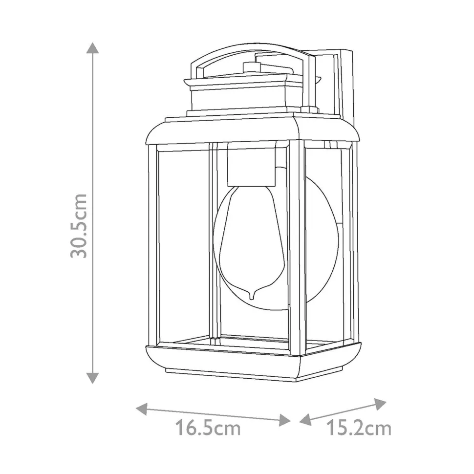 Wandlampe außen Aluminium Glas H: 30,5 cm IP44 E27 Grau