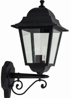 Wandlampe Außen Aluminium IP44 Schwarz Rustikal