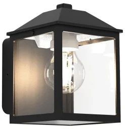 Wandlampe außen Aluminium E27 IP54 H:17,5 cm Schwarz