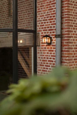 Wandlampe außen Aluminium E27 IP54 H:17,5 cm Schwarz