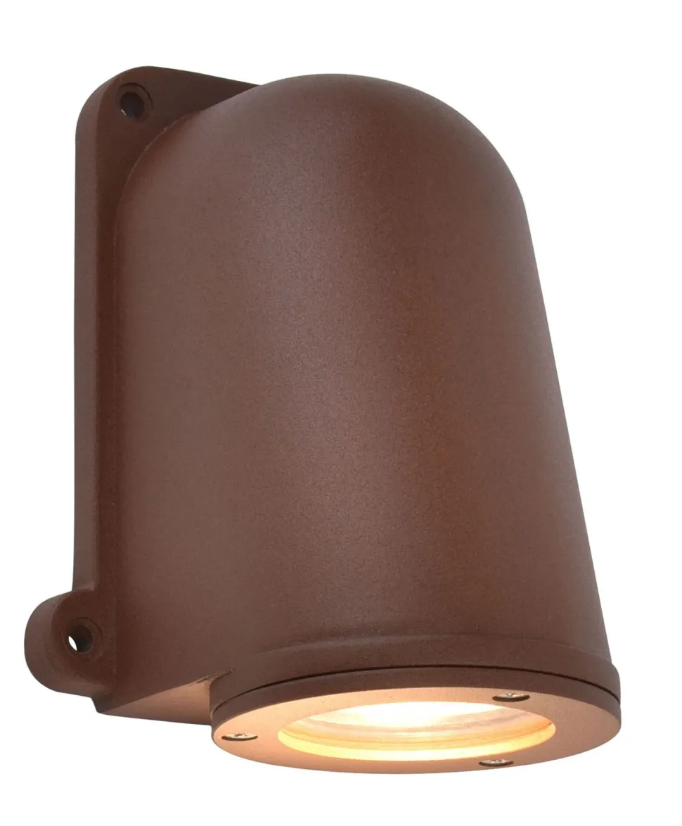 Wandlampe Außen Aluminium GU10 IP54 H:14,6 cm Rostbraun
