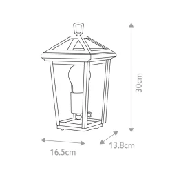 Wandlampe außen Aluminium Glas H: 30 cm IP44 Schwarz