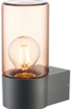 Wandlampe außen Aluminium Rauchglas H: 19,7 cm IP44 E27