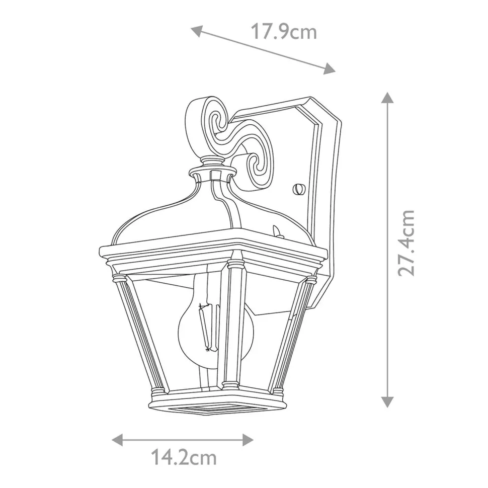 Wandlampe außen Aluminium Glas 27,4 cm hoch IP44 E27