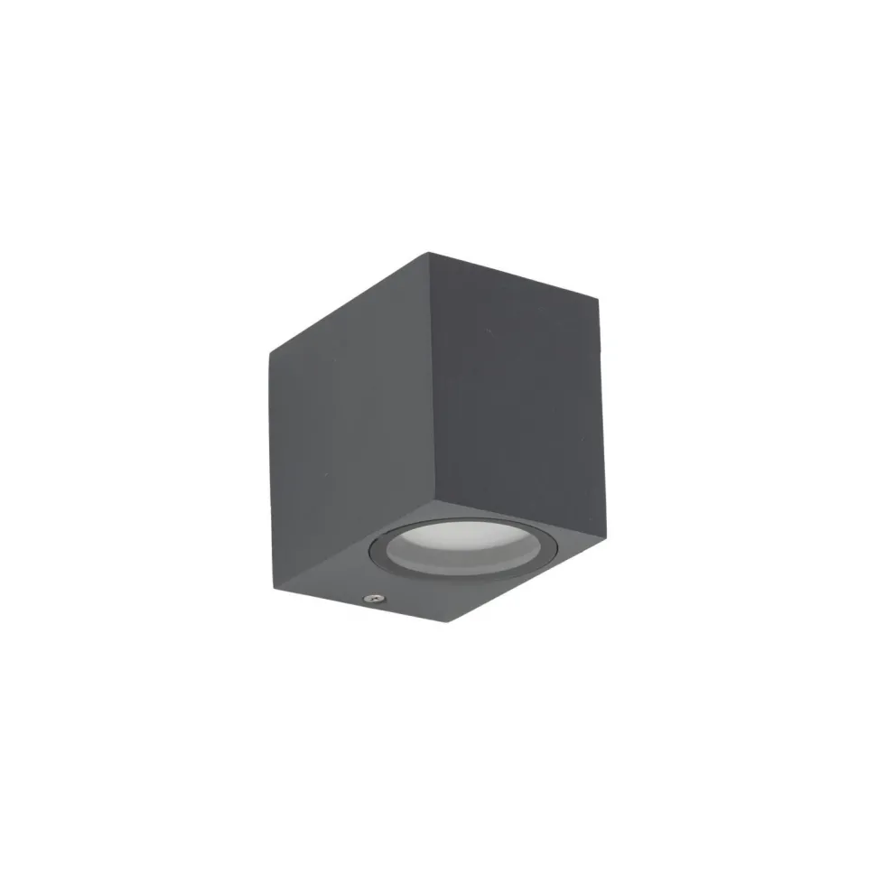 Wandlampe außen Downlight Grau Metall IP44 GU10 H:8 cm
