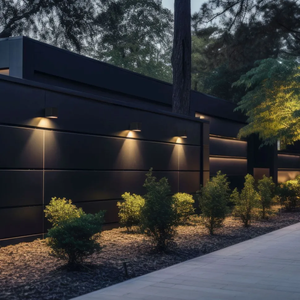 Wandlampe außen Downlight Grau Metall IP44 GU10 H:8 cm