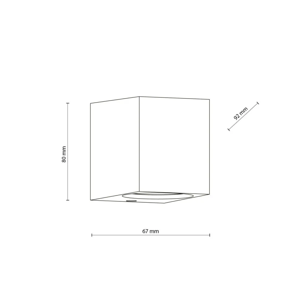 Wandlampe außen Downlight Grau Metall IP44 GU10 H:8 cm