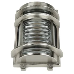 Wandlampe Außen Glas Messing in Nickel Maritim IP64