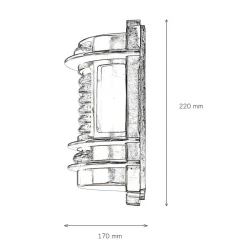 Wandlampe Außen Glas Messing in Nickel Maritim IP64