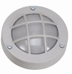 Wandlampe außen Grau Echt-Messing rund D: 14 cm IP64