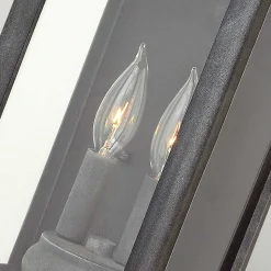 Wandlampe außen H: 45,1 cm IP44 E14 Aluminium Glas Vintage