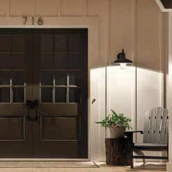 Wandlampe außen H: 33,1 cm IP44 Schwarz E27 Maritim