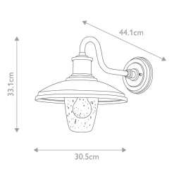 Wandlampe außen H: 33,1 cm IP44 Schwarz E27 Maritim