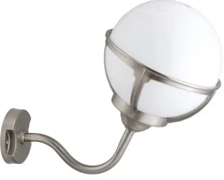 Wandlampe Außen in Nickel Weiß Echt-Messing Haus