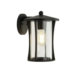 Wandlampe außen IP44 E27 Schwarz Glas Aluminium DIAZ