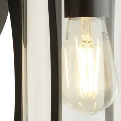 Wandlampe außen IP44 E27 Schwarz Glas Aluminium DIAZ