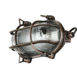 Wandlampe Außen Kupfer Echt-Messing oval IP64