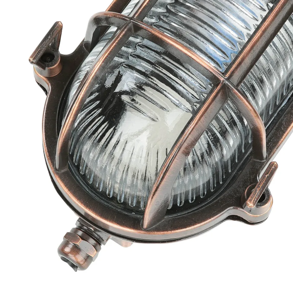 Wandlampe Außen Kupfer Echt-Messing oval IP64