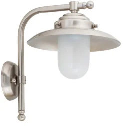 Wandlampe Außen Laterne Nickel Echt-Messing IP64