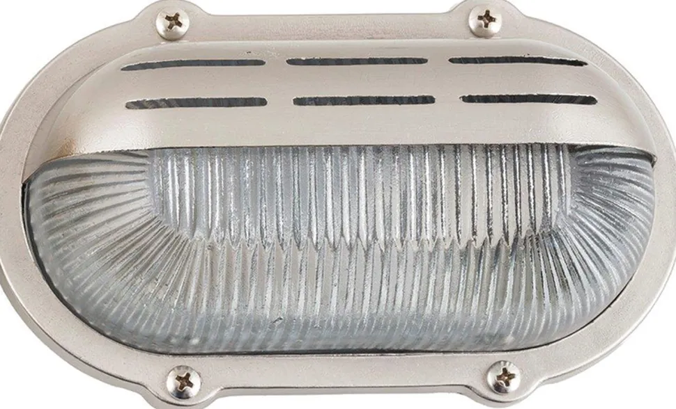 Wandlampe Außen Maritim IP64 Echt-Messing Glas