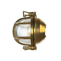Wandlampe Außen Messing Glas Haus oval Maritim