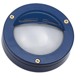 Wandlampe außen Messing Glas G9 IP64 D: 14 cm rund Blau