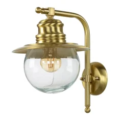 Wandlampe Außen Messing Glas Maritim Hof PELLA