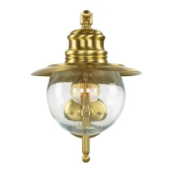 Wandlampe Außen Messing Glas Maritim Hof PELLA