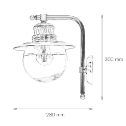 Wandlampe Außen Messing Glas Maritim Hof PELLA
