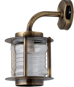 Wandlampe Außen Messing Glas Maritim Hof Terrasse