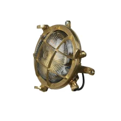 Wandlampe Außen Messing Haus Hof rund Maritim