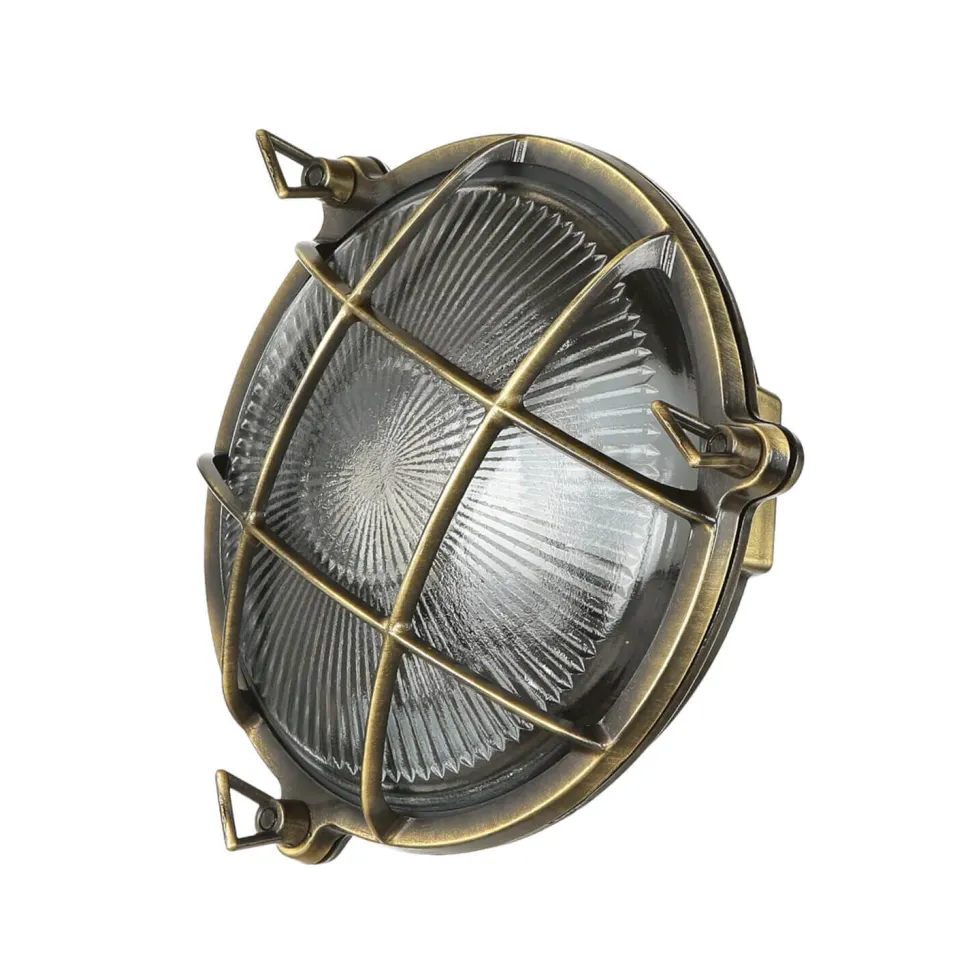 Wandlampe außen Messing Maritim IP64 E27 SERIFOS