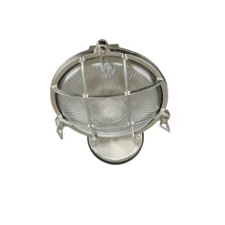 Wandlampe außen Messing massiv Riffelglas E27 IP64 SERIFOS