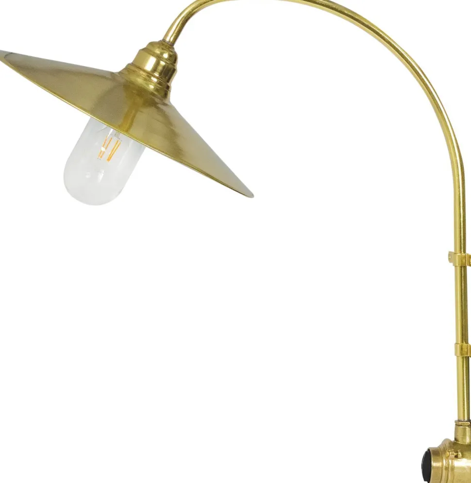 Wandlampe außen Messing massiv Glas E27 IP54 65 cm hoch