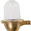 Wandlampe Außen Messing Riffelglas IP64 Maritim