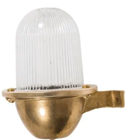Wandlampe Außen Messing Riffelglas IP64 Maritim