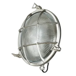 Wandlampe Außen Nickel Echt-Messing rund Ø24cm IP64