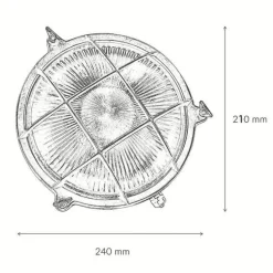 Wandlampe Außen Nickel Echt-Messing rund Ø24cm IP64